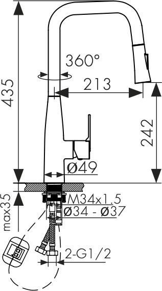 Смеситель Kaiser Claro 22144-4 (белый матовый/золото) - фото2