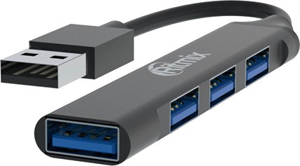USB-хаб Ritmix CR-4400 Metal - фото