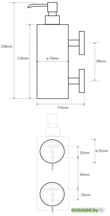 Дозатор для жидкого мыла Bemeta Omega 104109032 - фото2