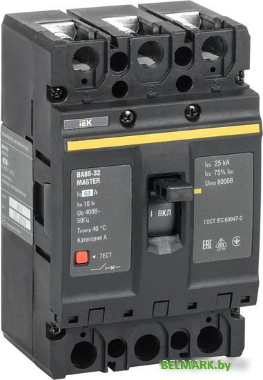 Выключатель автоматический IEK ВА 88-32 3п 63А 25кА SVA10-3-0063-02 - фото