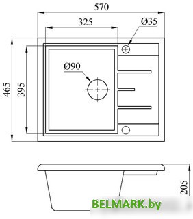 Кухонная мойка БелЭворс Mila R (серый, без сифона) - фото2
