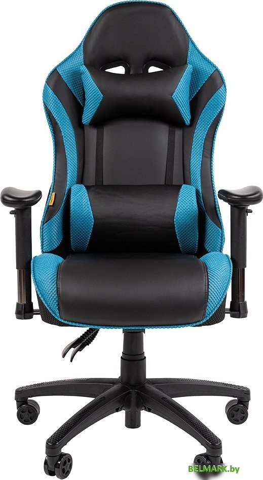 Игровое (геймерское) кресло CHAIRMAN CH43 (экокожа, черный/бирюзовый) - фото2
