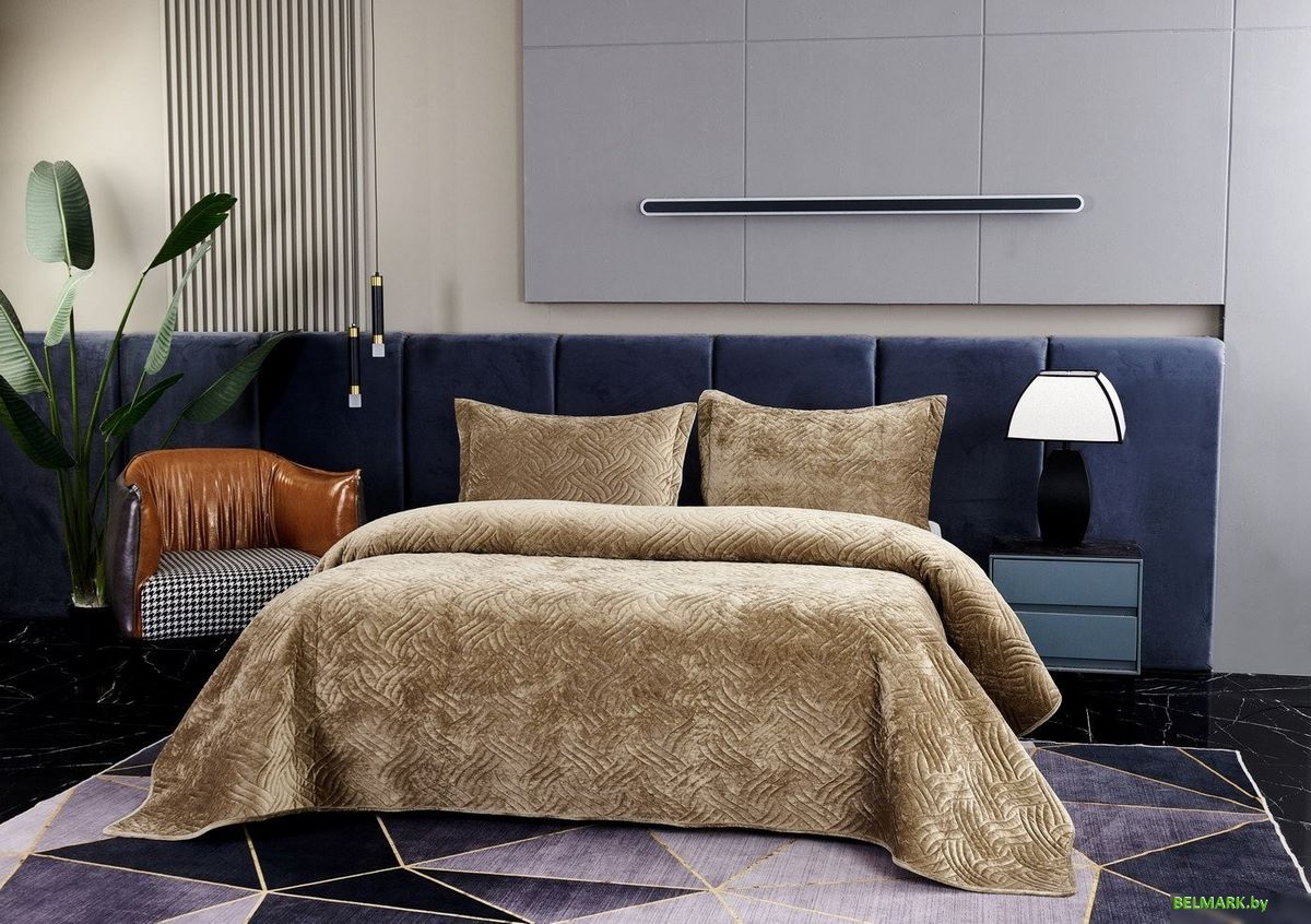 Набор текстиля для спальни Sofi De MarkO Деварта 160x220 Пок-Дв-160x220б (бежевый) - фото2