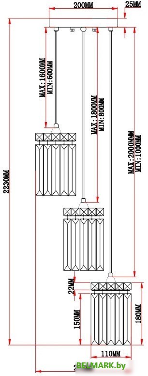 Подвесная люстра Moderli Levi V10760-3P - фото2