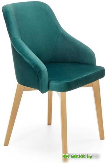 Стул с подлокотниками Halmar Toledo 2 Monolith 37 (темно-зеленый/дуб медовый) - фото