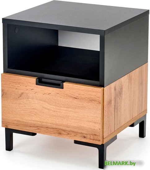 Тумба Halmar Silvia (дуб вотан/черный) - фото