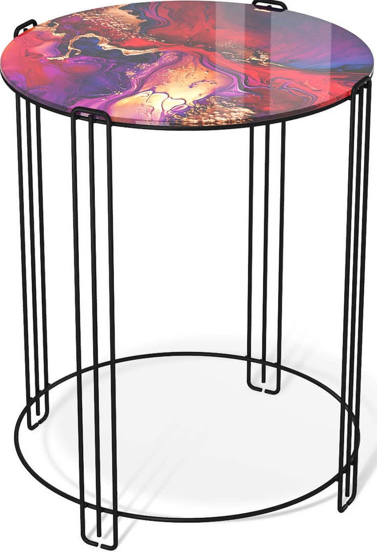 Журнальный столик Sheffilton SHT-CT53 (амарантовый/черный муар) - фото