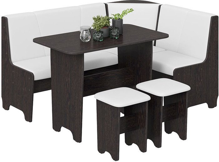 Обеденная группа Трия Техас исп. 1 (венге/экокожа белый) - фото