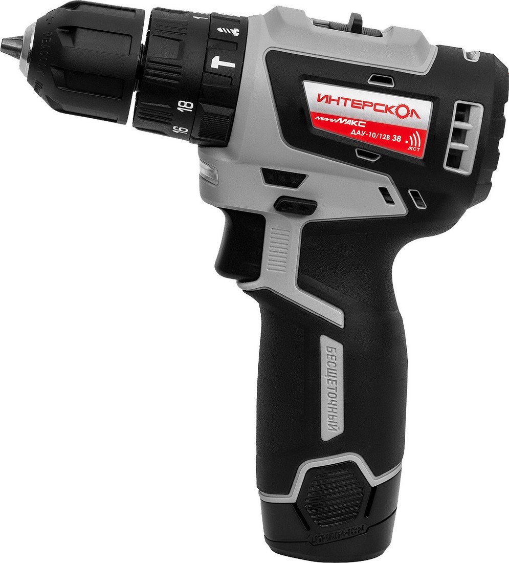 Ударная дрель-шуруповерт Интерскол МиниМАКС ДАУ-10/12В 38 767.2.2.45 (с 2-мя АКБ 2.5 Ач, кейс) - фото2