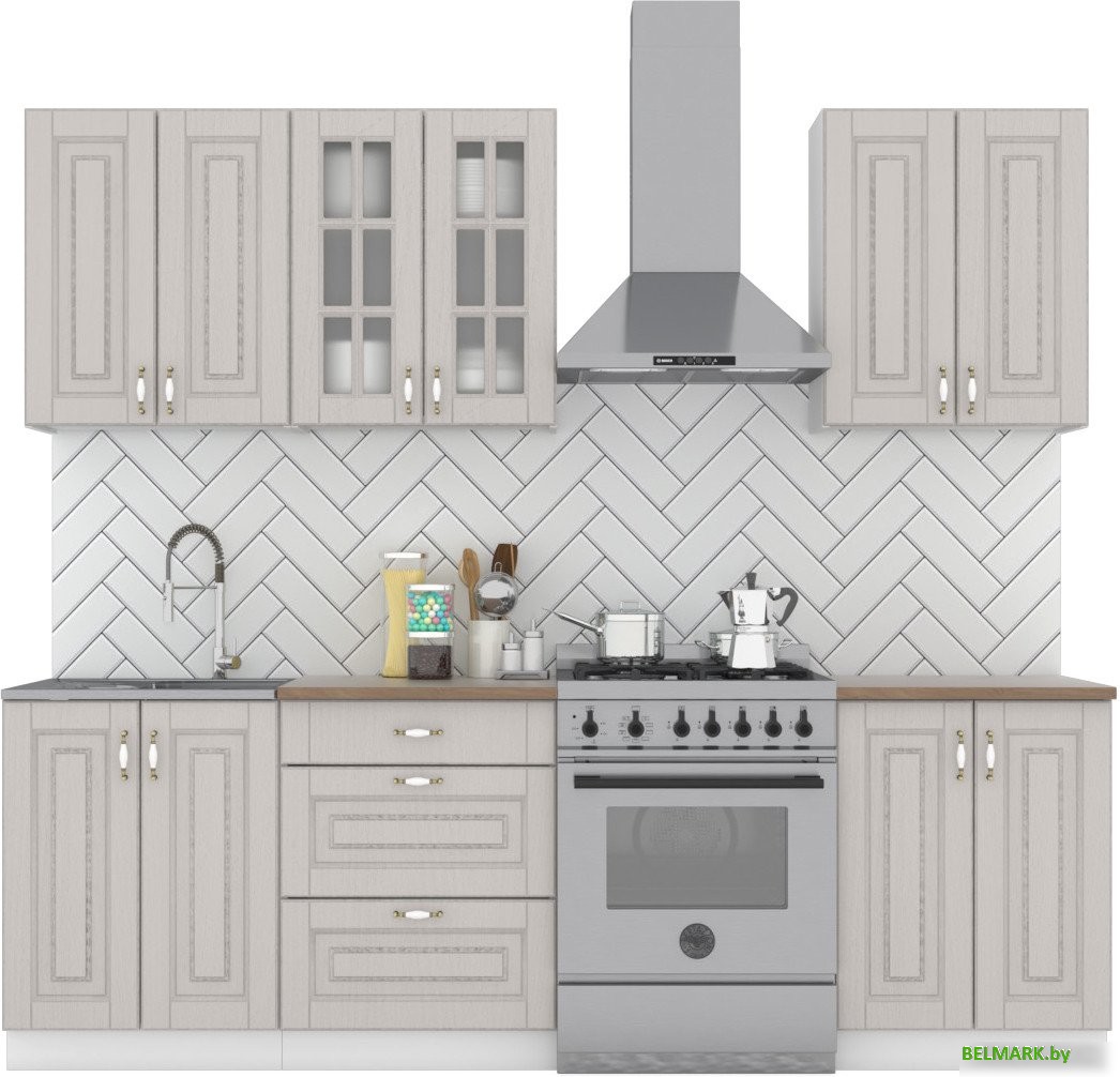 Готовая кухня Интермебель Бостон-4 1.8 (ясень капучино софт/тунис) - фото