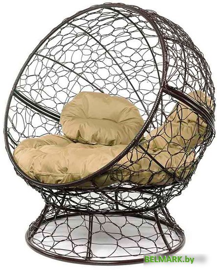 Кресло M-Group Апельсин 11520201 (коричневый ротанг/бежевая подушка) - фото2