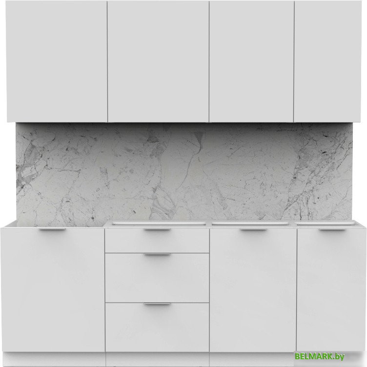 Готовая кухня Интермебель Микс Топ-6 2.1м без столешницы (белый премиум) - фото