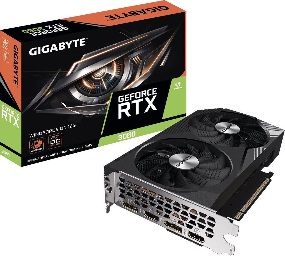 Видеокарта Gigabyte GeForce RTX 3060 Windforce OC 12G GV-N3060WF2OC-12GD - фото2