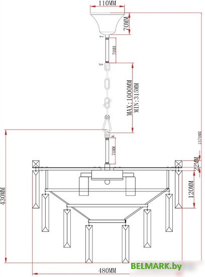 Подвесная люстра Moderli Crystal V10738-9P - фото2