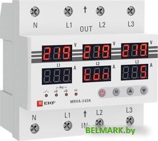 Реле напряжения EKF MRVA-3 63A - фото