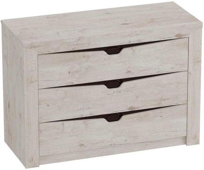 Комод Мебельград Соренто с 3 ящиками (дуб бонифаций-кофе структурный матовый) - фото