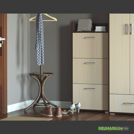 Тумба для обуви Памир 3С (шимо темный/шимо светлый) - фото