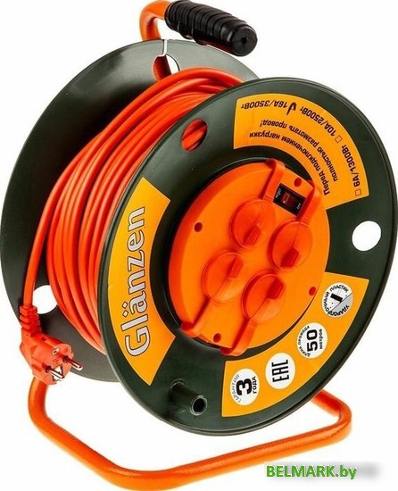 Удлинитель Glanzen EB-50-008 (50 м, оранжевый) - фото