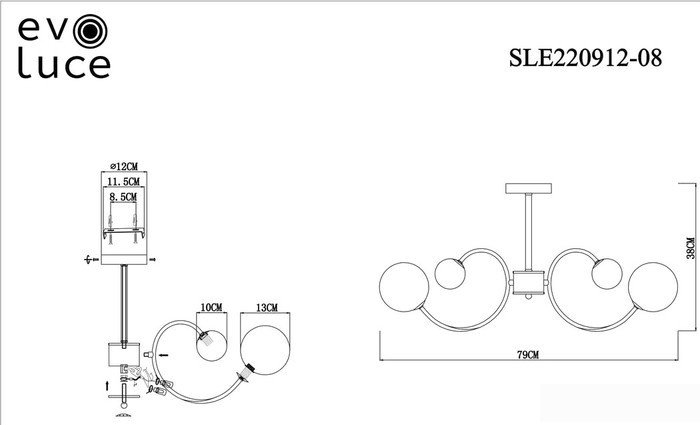 Люстра средней высоты Evoluce Formae SLE220912-08 - фото2