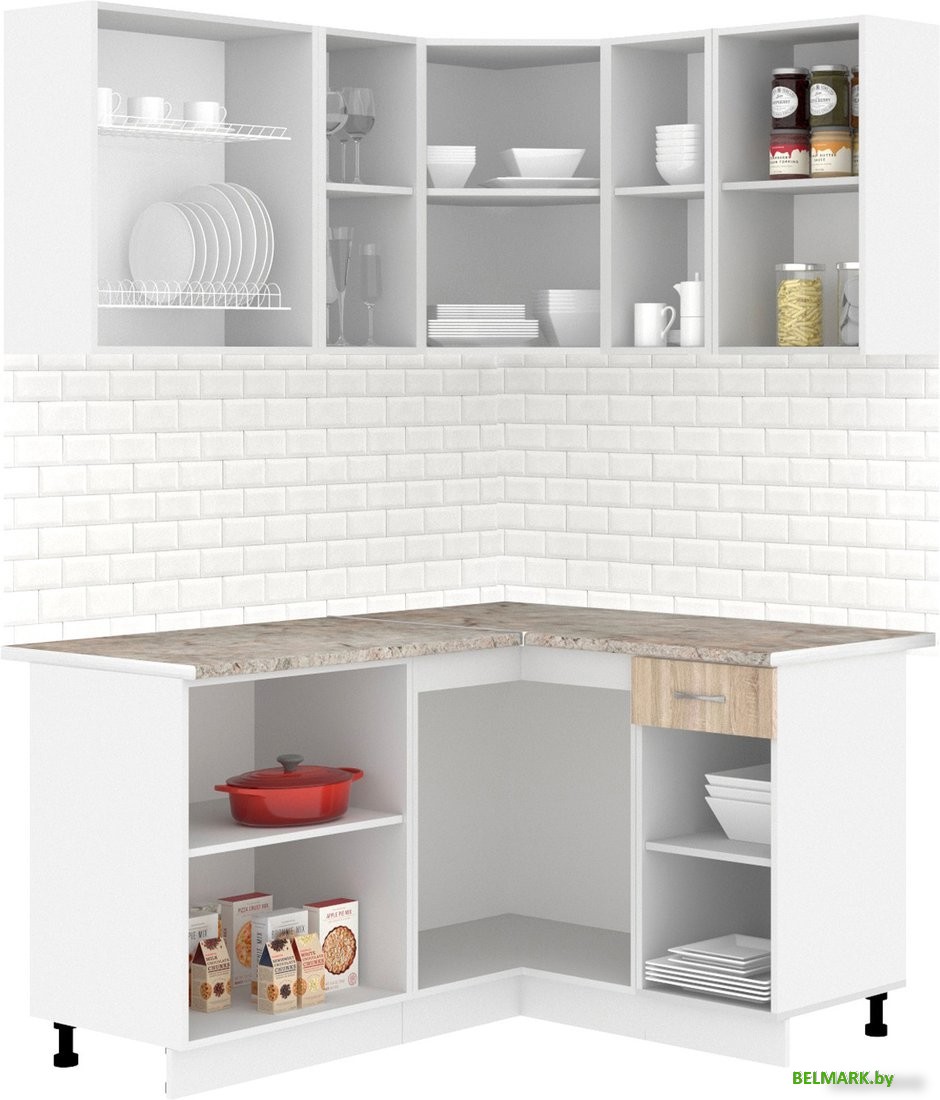 Готовая кухня Кортекс-мебель Корнелия Лира 1.5x1.3 (дуб сонома/марсель) - фото2
