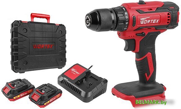 Дрель-шуруповерт Wortex BD 1820-1 Li 0329209 (с 2-мя АКБ, кейс) - фото