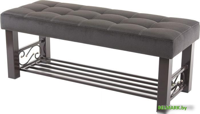 Банкетка AMC Lux 5 с полкой ткань коричневый/коричневый/коричневый 5.2Б120222 - фото