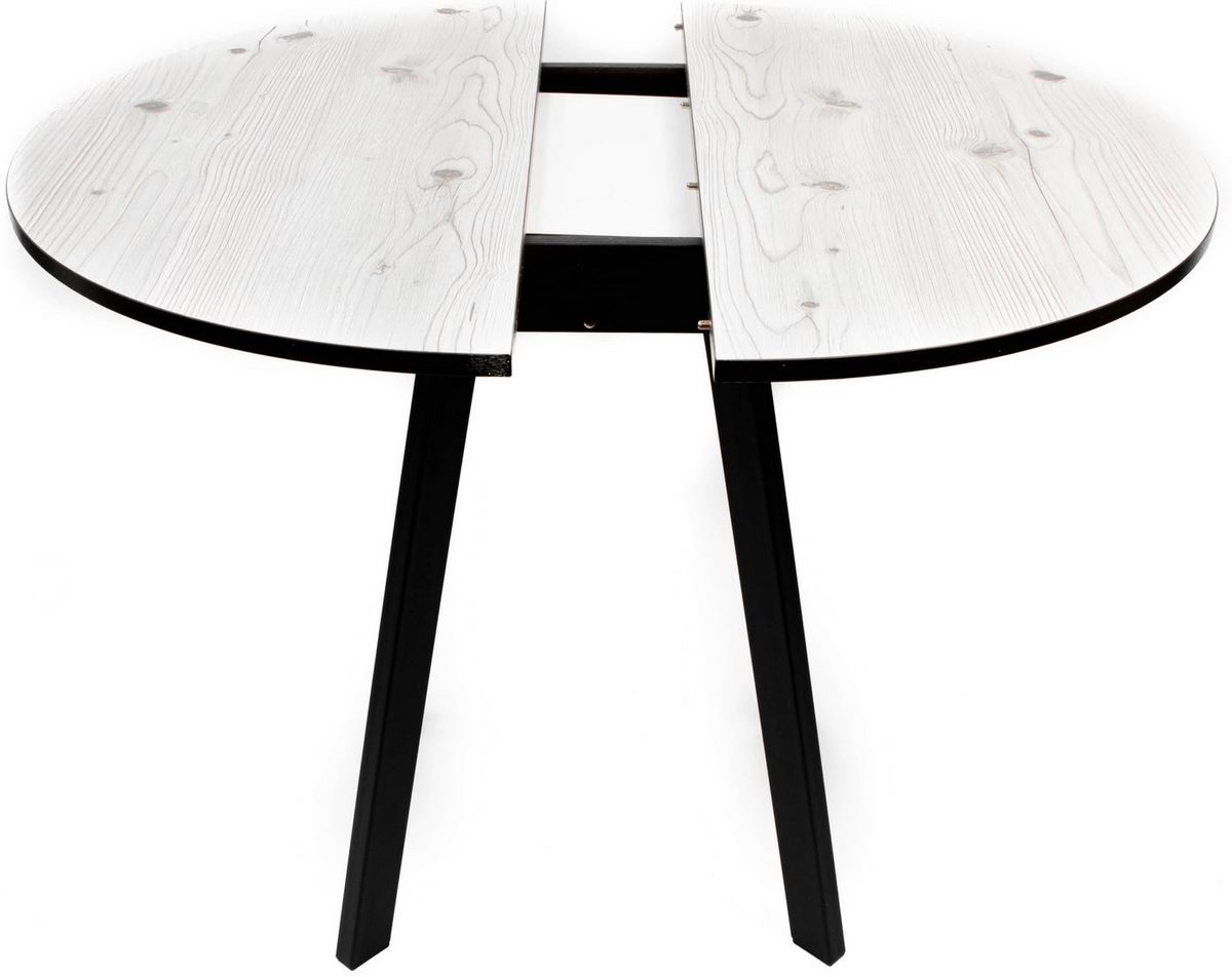 Кухонный стол ВВР Элип-2 (бискайская сосна/черный профиль, пластик) - фото2