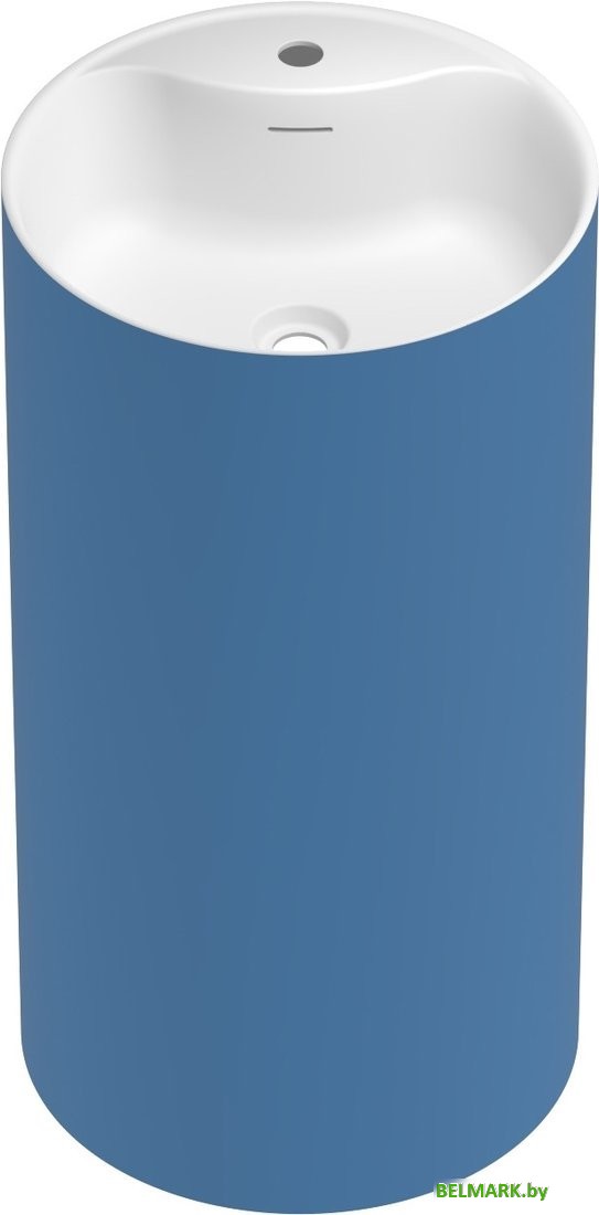 Умывальник Wellsee Chalice Perfection 230629000 (отдельностоящий, с отверстием под смеситель, цвет матовый темно-синий/глянцевый белый) - фото2