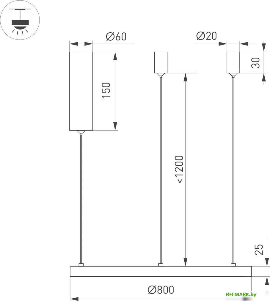 Подвесная люстра Arlight SP-Congo-Mult-1-R800-42W Warm3000 046246 - фото2