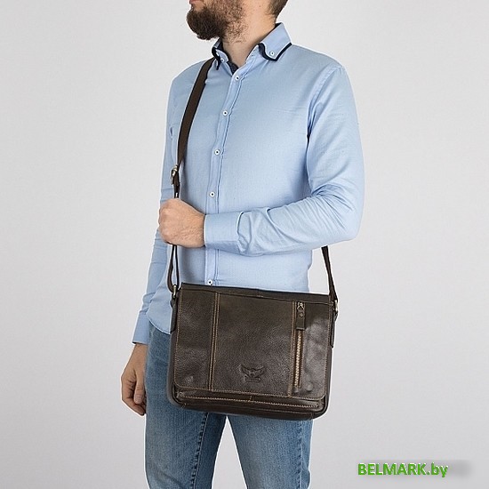 Сумка через плечо Poshete 253-5238-29-DBW (коричневый) - фото2