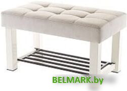 Банкетка AMC Lux 4 с полкой ткань бежевый/бежевый/коричневый 4.2Б80332 - фото