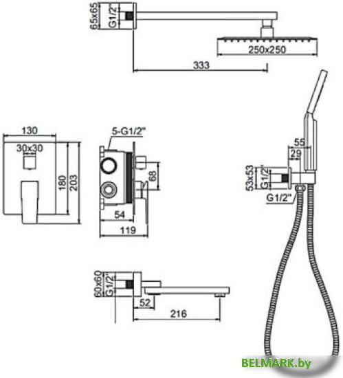 Душевая система Ledeme L2478-2 - фото2