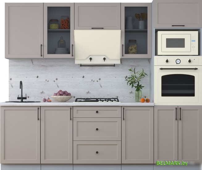 Готовая кухня Интерлиния Тренд 2.5В (луна/луна/бискайская сосна) - фото