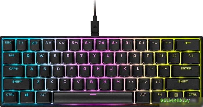 Клавиатура Corsair K65 RGB Mini (черный, Cherry MX Speed, нет кириллицы) - фото