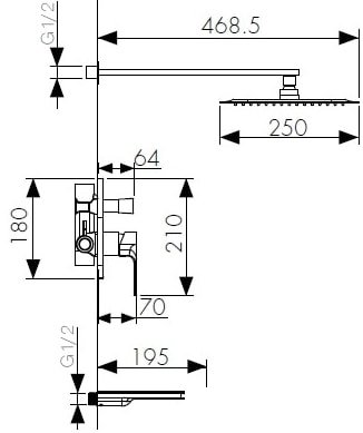 Душевая система Kaiser Linear 59077 - фото2