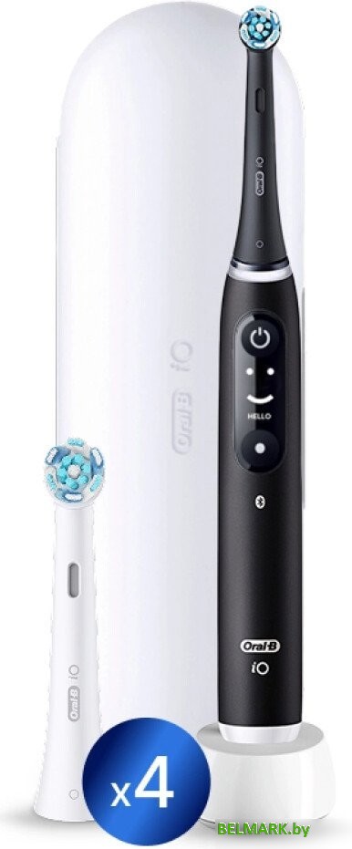 Электрическая зубная щетка Oral-B iO 6 (с насадкой Ultimate Clean 4 шт, черный) - фото