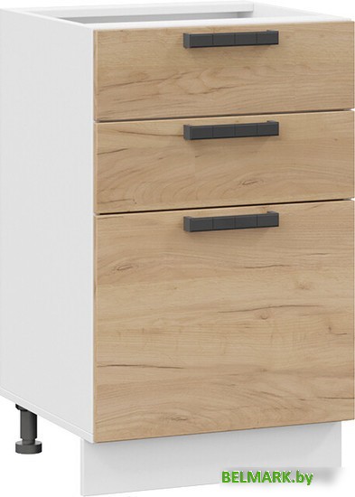 Шкаф напольный Трия Детройт 1Н5Я3 (белый/дуб крафт золотой) - фото