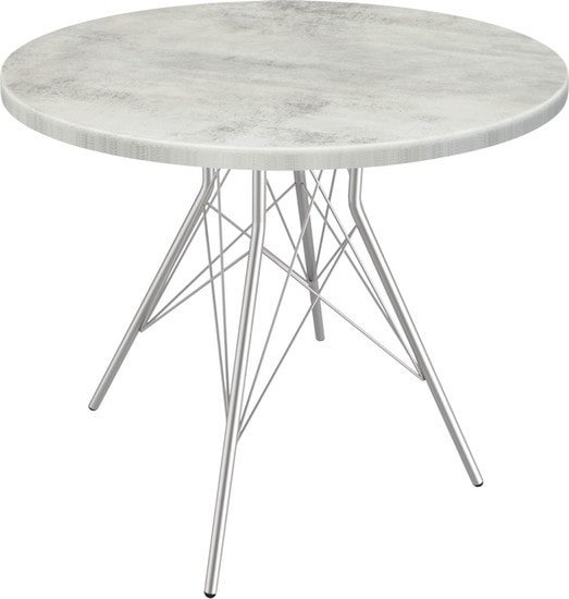 Кухонный стол Sheffilton SHT-TU2-1/80 МДФ (хром лак/бетон светлый) - фото