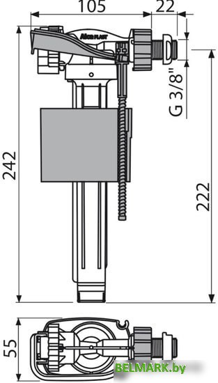 Впускной клапан Alcaplast A160P-3/8" - фото2