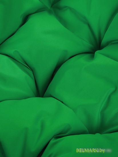 Кресло M-Group Кокос на подставке 11590104 (белый ротанг/зеленая подушка) - фото2