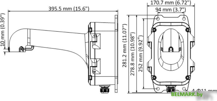 Кронштейн Hikvision DS-1604ZJ-BOX - фото2
