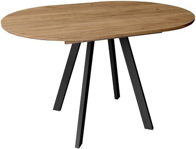 Кухонный стол ВВР Элип (дуб крафт золотой/черный профиль, ЛДСП) - фото2