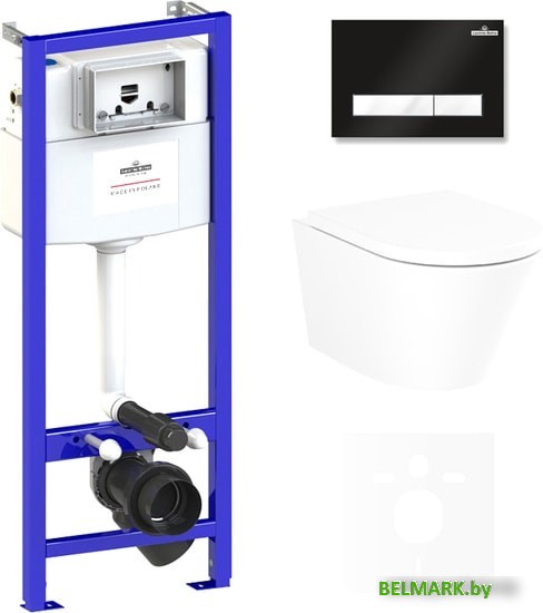 Унитаз Lavinia Boho Relfix Biore Compacto Rimless 6 в 1 75110140 (черный пластик) - фото