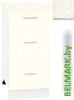 Шкаф напольный Кортекс-мебель Корнелия Лира НШ40р3ш (крем/королевский опал) - фото