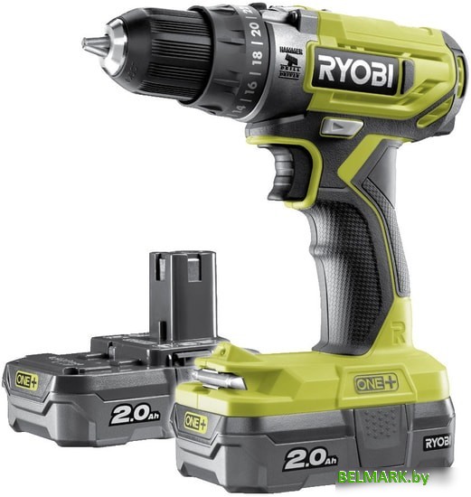 Ударный шуруповерт Ryobi R18PD2-220S 5133004459 (с 2-мя АКБ, сумка) - фото