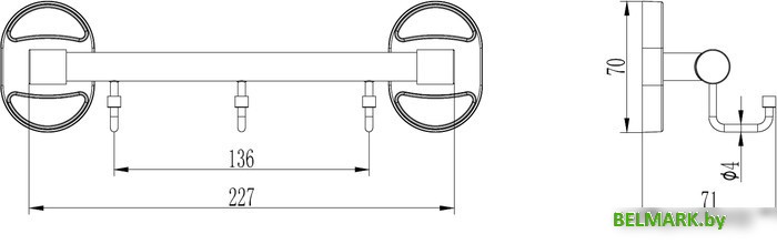Крючок для ванны Ledeme L1916-3 - фото2