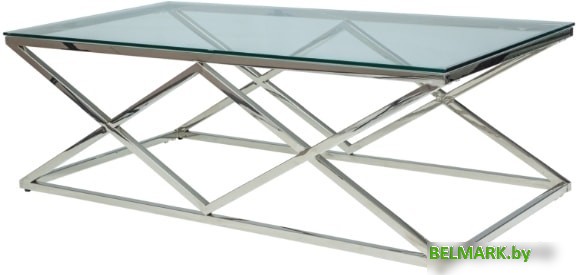 Журнальный столик Signal Zegna A (прозрачный/хром) - фото
