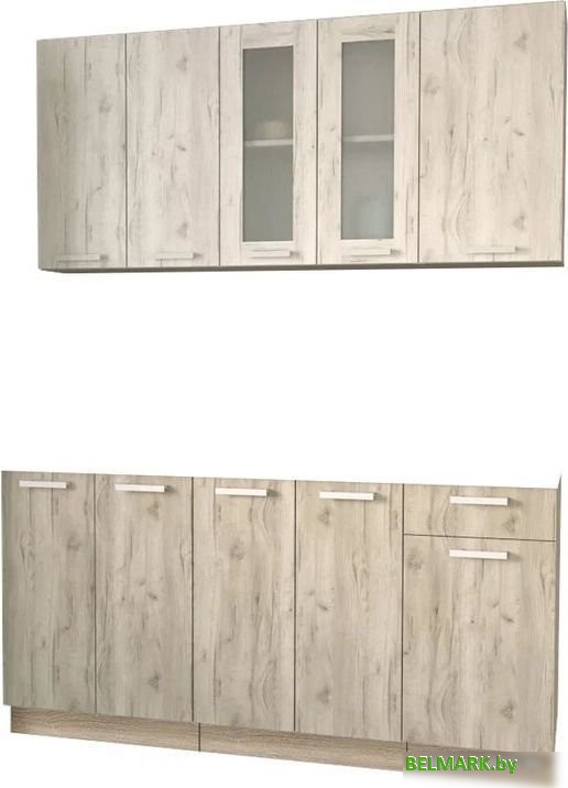 Готовая кухня Интерлиния Мила 16-60 без столешницы (дуб белый/дуб серый) - фото