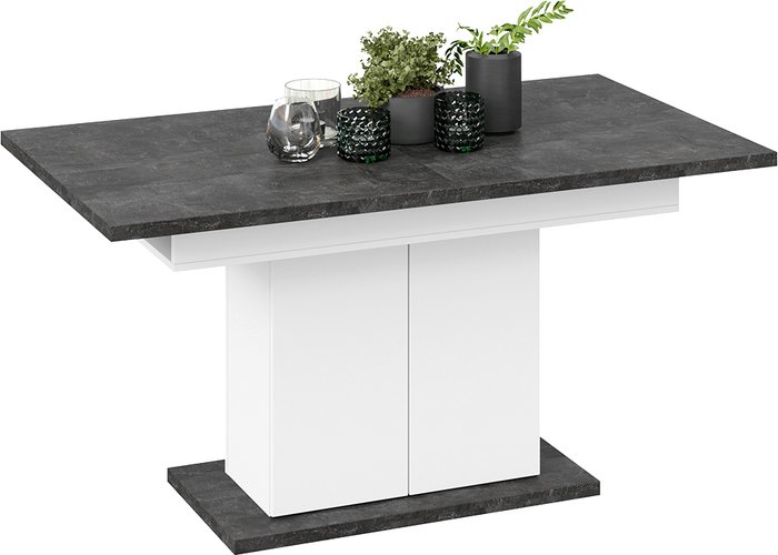 Кухонный стол Трия Детройт Тип 1 (белый/ателье темный) - фото2