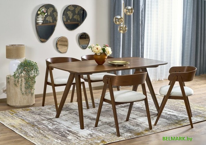 Кухонный стол Halmar Miguel 160/90/75 (орех/орех) - фото
